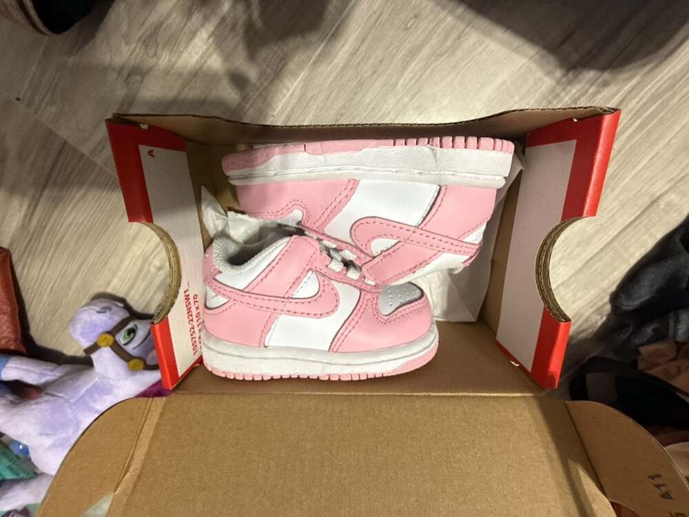 Nike Dunk Low TD Size 3C White Medium Soft Pink